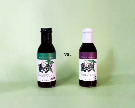 One bottle of Sweet vs. one bottle of Unsweetened Elderberry Juices